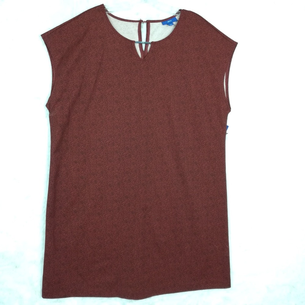 Apt 9 Womens Dress Shift Cap Sleeve Rust Black Splatter Print Pebble XXL New